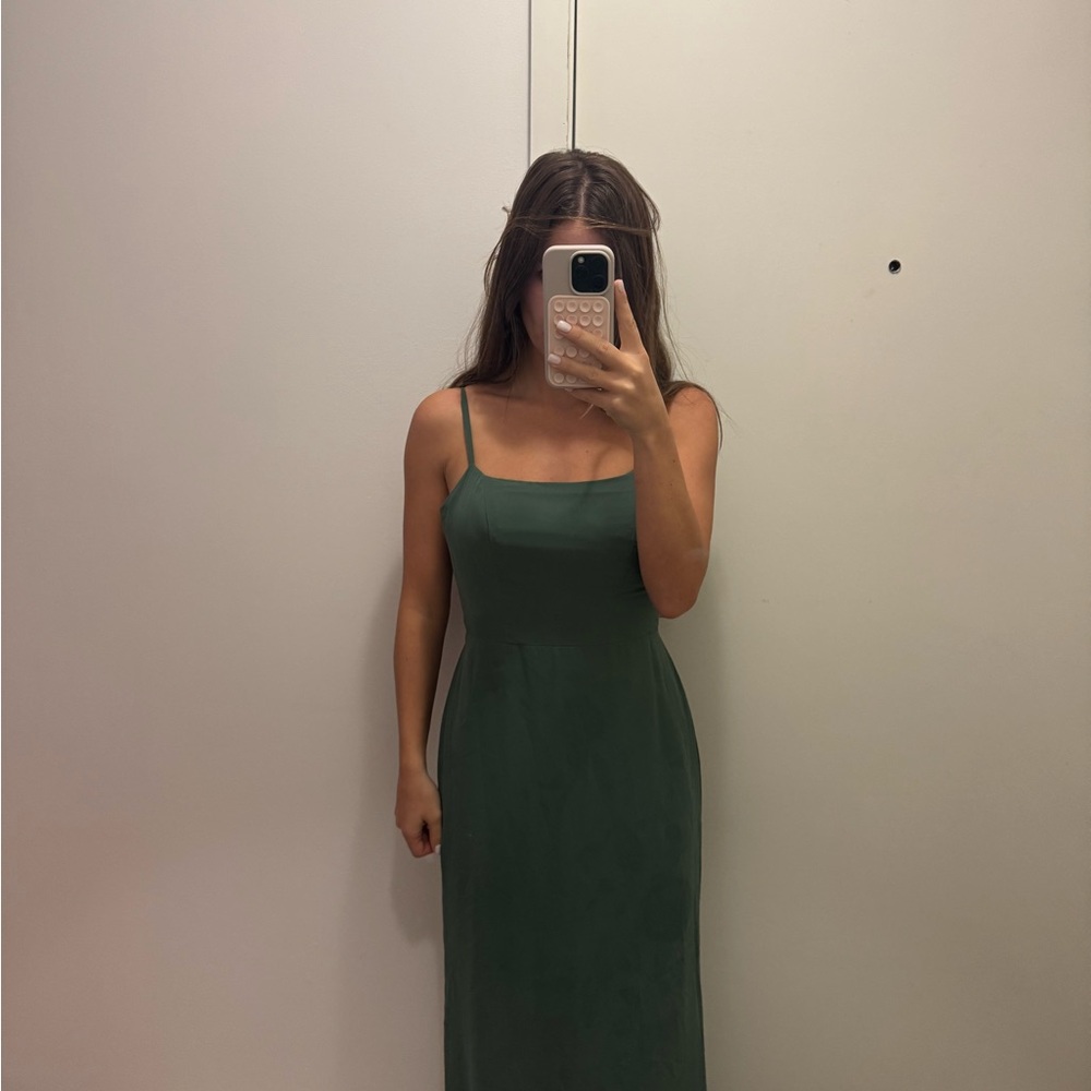 Azazie Forest Green Midi Dress